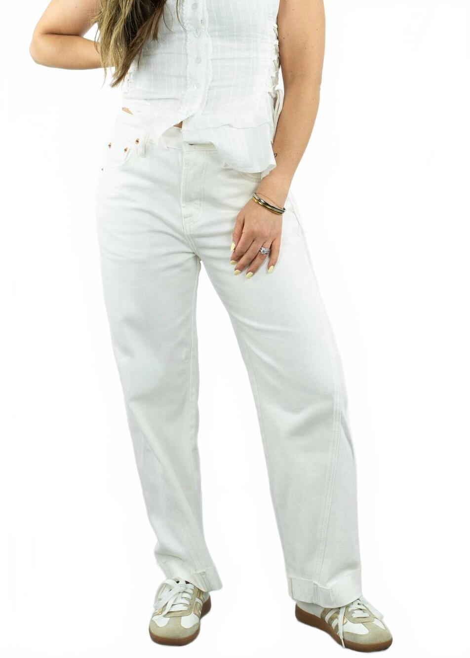 NEW PISTOLA kacey boyfriend jeans in optic white